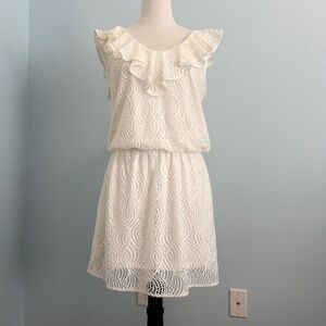 Lilly Pulitzer Alessa Romper Resort White Flowing Leaf Lace Size M